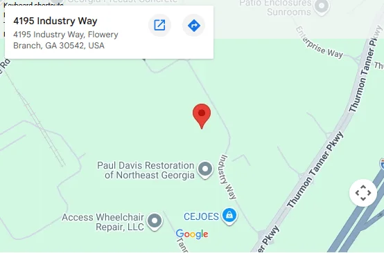 Map to 4195 Industry Way, Flowery Branch, GA 30542 - opens in Google Maps